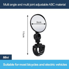 Load image into Gallery viewer, Adjustable Bicycle Convex Rearview Mirror Road Handlebar Back Eye Cycling Rear View Mirrors Adjustable Rotatable Handlebars Mounted Plastic Convex Mirror For Outdoor Mountain Road Bikes
