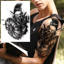 Load image into Gallery viewer, Realistic Lion Temporary Tattoo Black Warrior Sticker Waterproof Luxury Tattoo For Men Women
