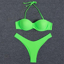 Load image into Gallery viewer, Bikini Push Up Swimsuit Female Swimwear Women's Bathing Suits Push Up Underwire Bikini Set Padded Two Piece Swimsuits Women Two-pieces Durable Bikini Set With Bra Cup Modern Bathing Suit

