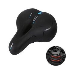 Load image into Gallery viewer, Breathable Leather Bicycle Saddle Cushion Comfortable Anti Slip And Weat Road Bike Sponge Filled Shockproof Bike Seat For Men Women Memory Foam Soft Bicycle Seats Cushion Dual Shock Absorbing Wide Bicycle Seat Replacement For Mountain Bike Road Bike
