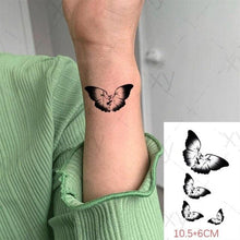 将图片加载到图库查看器，Waterproof Temporary Tattoo Lavender Stickers Butterfly Flower Luxury Small Tattoo For Body Arm
