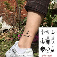 将图片加载到图库查看器，Waterproof Temporary Tattoo Lavender Stickers Butterfly Flower Luxury Small Tattoo For Body Arm
