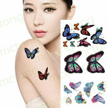 Load image into Gallery viewer, 3D Butterfly Waterproof Temporary Tattoo Sticker Snake Flowers Elegant Small Popular Tattoo For Womens Mens
