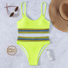 Load image into Gallery viewer, Swimwear Women Ribbed Bathing Suit Female Push Up Bikini Set Women's Bathing Suit Lace up Bikini Ribbed Two Piece Swimsuit Beachwear High Waist Bikini Women's Swimsuit

