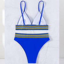 Load image into Gallery viewer, Swimwear Women Ribbed Bathing Suit Female Push Up Bikini Set Women's Bathing Suit Lace up Bikini Ribbed Two Piece Swimsuit Beachwear High Waist Bikini Women's Swimsuit
