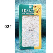 Load image into Gallery viewer, White Embossed Flower Lace 5D Sticker Decal Wedding Nail Art Designs Floral Flower Transfer Decal  Geometry  3D Wave Design Decoration for Women Girls Tape Nail Art Stickers Decal Decoration Geometry Transfer Decals Nail Art Decorations Decoration Decal
