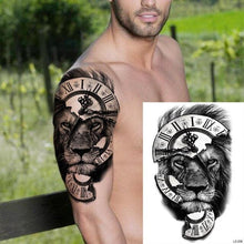 Load image into Gallery viewer, Big Black Tiger Tattoos Waterproof Leopard Tatoos Large Monster Body Arm Legs Tattoo Cool Tiger Face Temporary Tattoos For Women Men
