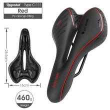 将图片加载到图库查看器，Bike Saddle Mountain Road Bike Seat PU Leather Gel Filled Cycling Cushion Comfortable Shockproof Bicycle Saddle Seat Cushion For Men Comfort Bike Saddle Anti-Slip Bicycle Saddle Waterproof Bicycle Seat For Mountain Bike Seat
