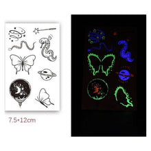 Load image into Gallery viewer, Fashion Luminous Sticker Tattoos Waterproof Temporary Different Luxury Tattoos For Womens Mens Kids
