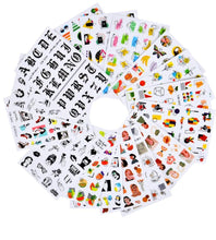 将图片加载到图库查看器，Water Decal Nail Art Decorations Nail Sticker Tattoo Full Cover Beauty Decals Manicure Supplies Accessories  Women Kids Girls Manicure Decoration Nail Art Supplies 3D Self-Adhesive Nail Decals Designer Nail Stickers for Acrylic Nails
