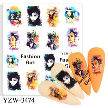将图片加载到图库查看器，Water Decal Nail Art Decorations Nail Sticker Tattoo Full Cover Beauty Decals Manicure Supplies Accessories  Women Kids Girls Manicure Decoration Nail Art Supplies 3D Self-Adhesive Nail Decals Designer Nail Stickers for Acrylic Nails
