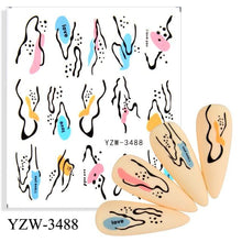 将图片加载到图库查看器，Water Decal Nail Art Decorations Nail Sticker Tattoo Full Cover Beauty Decals Manicure Supplies Accessories  Women Kids Girls Manicure Decoration Nail Art Supplies 3D Self-Adhesive Nail Decals Designer Nail Stickers for Acrylic Nails
