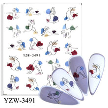 将图片加载到图库查看器，Water Decal Nail Art Decorations Nail Sticker Tattoo Full Cover Beauty Decals Manicure Supplies Accessories  Women Kids Girls Manicure Decoration Nail Art Supplies 3D Self-Adhesive Nail Decals Designer Nail Stickers for Acrylic Nails
