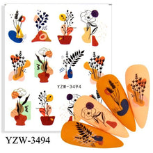 将图片加载到图库查看器，Water Decal Nail Art Decorations Nail Sticker Tattoo Full Cover Beauty Decals Manicure Supplies Accessories  Women Kids Girls Manicure Decoration Nail Art Supplies 3D Self-Adhesive Nail Decals Designer Nail Stickers for Acrylic Nails

