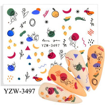 将图片加载到图库查看器，Water Decal Nail Art Decorations Nail Sticker Tattoo Full Cover Beauty Decals Manicure Supplies Accessories  Women Kids Girls Manicure Decoration Nail Art Supplies 3D Self-Adhesive Nail Decals Designer Nail Stickers for Acrylic Nails
