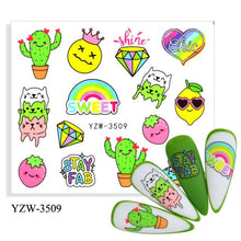 将图片加载到图库查看器，Water Decal Nail Art Decorations Nail Sticker Tattoo Full Cover Beauty Decals Manicure Supplies Accessories  Women Kids Girls Manicure Decoration Nail Art Supplies 3D Self-Adhesive Nail Decals Designer Nail Stickers for Acrylic Nails
