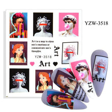 将图片加载到图库查看器，Water Decal Nail Art Decorations Nail Sticker Tattoo Full Cover Beauty Decals Manicure Supplies Accessories  Women Kids Girls Manicure Decoration Nail Art Supplies 3D Self-Adhesive Nail Decals Designer Nail Stickers for Acrylic Nails
