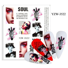 将图片加载到图库查看器，Water Decal Nail Art Decorations Nail Sticker Tattoo Full Cover Beauty Decals Manicure Supplies Accessories  Women Kids Girls Manicure Decoration Nail Art Supplies 3D Self-Adhesive Nail Decals Designer Nail Stickers for Acrylic Nails
