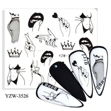将图片加载到图库查看器，Water Decal Nail Art Decorations Nail Sticker Tattoo Full Cover Beauty Decals Manicure Supplies Accessories  Women Kids Girls Manicure Decoration Nail Art Supplies 3D Self-Adhesive Nail Decals Designer Nail Stickers for Acrylic Nails
