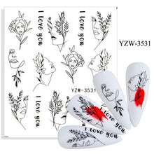 将图片加载到图库查看器，Water Decal Nail Art Decorations Nail Sticker Tattoo Full Cover Beauty Decals Manicure Supplies Accessories  Women Kids Girls Manicure Decoration Nail Art Supplies 3D Self-Adhesive Nail Decals Designer Nail Stickers for Acrylic Nails
