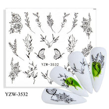 将图片加载到图库查看器，Water Decal Nail Art Decorations Nail Sticker Tattoo Full Cover Beauty Decals Manicure Supplies Accessories  Women Kids Girls Manicure Decoration Nail Art Supplies 3D Self-Adhesive Nail Decals Designer Nail Stickers for Acrylic Nails

