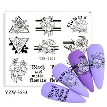 将图片加载到图库查看器，Water Decal Nail Art Decorations Nail Sticker Tattoo Full Cover Beauty Decals Manicure Supplies Accessories  Women Kids Girls Manicure Decoration Nail Art Supplies 3D Self-Adhesive Nail Decals Designer Nail Stickers for Acrylic Nails
