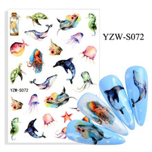 将图片加载到图库查看器，Water Decal Nail Art Decorations Nail Sticker Tattoo Full Cover Beauty Decals Manicure Supplies Accessories  Women Kids Girls Manicure Decoration Nail Art Supplies 3D Self-Adhesive Nail Decals Designer Nail Stickers for Acrylic Nails
