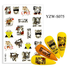 将图片加载到图库查看器，Water Decal Nail Art Decorations Nail Sticker Tattoo Full Cover Beauty Decals Manicure Supplies Accessories  Women Kids Girls Manicure Decoration Nail Art Supplies 3D Self-Adhesive Nail Decals Designer Nail Stickers for Acrylic Nails
