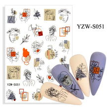 将图片加载到图库查看器，Water Decal Nail Art Decorations Nail Sticker Tattoo Full Cover Beauty Decals Manicure Supplies Accessories  Women Kids Girls Manicure Decoration Nail Art Supplies 3D Self-Adhesive Nail Decals Designer Nail Stickers for Acrylic Nails
