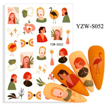 将图片加载到图库查看器，Water Decal Nail Art Decorations Nail Sticker Tattoo Full Cover Beauty Decals Manicure Supplies Accessories  Women Kids Girls Manicure Decoration Nail Art Supplies 3D Self-Adhesive Nail Decals Designer Nail Stickers for Acrylic Nails
