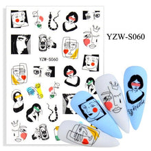 将图片加载到图库查看器，Water Decal Nail Art Decorations Nail Sticker Tattoo Full Cover Beauty Decals Manicure Supplies Accessories  Women Kids Girls Manicure Decoration Nail Art Supplies 3D Self-Adhesive Nail Decals Designer Nail Stickers for Acrylic Nails
