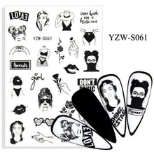将图片加载到图库查看器，Water Decal Nail Art Decorations Nail Sticker Tattoo Full Cover Beauty Decals Manicure Supplies Accessories  Women Kids Girls Manicure Decoration Nail Art Supplies 3D Self-Adhesive Nail Decals Designer Nail Stickers for Acrylic Nails
