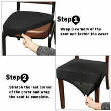 将图片加载到图库查看器，Spandex Dining Room Chair Seat Covers Removable Washable Elastic Cushion Covers For Oblong Square Round Chair Dining Chair Seat Covers for Dining Room Chairs Stretch Jacquard Dining Room Chair Seat Covers
