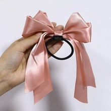将图片加载到图库查看器，Bow-Knot Elastic Hair Bands Accessories Fashion Hair Band Long Ribbon Bow Ponytail Hair Tie Scrunchies Ponytail Holder Accessories for Women And Girls
