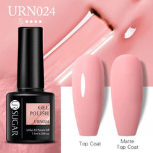 将图片加载到图库查看器，Matte Pink Blue Gel Nail Polish Semi Permanent LED Nail Art Design Elegant Warm Colors For Womens
