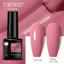 将图片加载到图库查看器，Matte Pink Blue Gel Nail Polish Semi Permanent LED Nail Art Design Elegant Warm Colors For Womens
