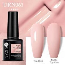 将图片加载到图库查看器，Matte Pink Blue Gel Nail Polish Semi Permanent LED Nail Art Design Elegant Warm Colors For Womens
