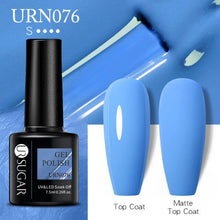 将图片加载到图库查看器，Matte Pink Blue Gel Nail Polish Semi Permanent LED Nail Art Design Elegant Warm Colors For Womens
