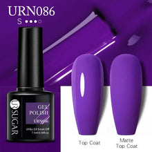 将图片加载到图库查看器，Matte Pink Blue Gel Nail Polish Semi Permanent LED Nail Art Design Elegant Warm Colors For Womens
