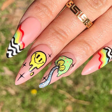 将图片加载到图库查看器，Yellow Smiles Sun Moon Clouds 3D Nail Stickers For Halloween Theme Slider Decals Nail Art Decorations Design  3D Self-Adhesive Nail Decorations Accessories Women Girls Manicure Decorations Nail Art Supplies Water Transfer Decals
