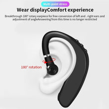 Load image into Gallery viewer, Ear Hook Bluetooth Wireless Headphone Single Ear Hook Business Headphones Wireless Bluetooth Noise Isolating Earbuds With Microphone Clear Calls Handsfree Sports Earbud Comfortable Painless Wearing Ergonomic Design

