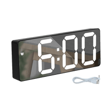 Load image into Gallery viewer, Digital Alarm Clock LED Digital Display Dual Alarm with USB Charger Port 0-100 Dimmer for Seniors Simple Bedside Big Number Alarm Clocks for Bedrooms LED Mirror Electronic Alarm Clocks Large LCD Display Digital Table Clock with Calendar Temperature
