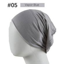 Load image into Gallery viewer, New Winter Autumn Soft Solid Color Inner Hijab  Cap Lightweight Muslim Turban Elegant Hijab Caps Hat Islam Under Scarf  Undercap Bonnet Color Soft Jersey Stretch Hijab's Tube Cap Hat Hijab Bonnet Muslim Women Scarf Turbans Head For Women
