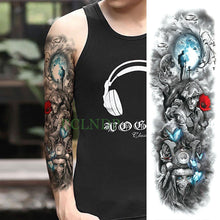 Load image into Gallery viewer, Extra Large Full Arm Leg Body Hand Waterproof Fake Tattoo Stickers Temporary Realistic Black Modern Mens Tattoo
