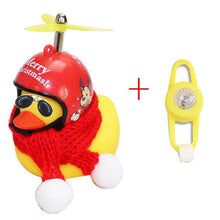 Load image into Gallery viewer, Yellow Small Bike Duck Bicycle Bell Luminous Normal Duck Ducky Bicycle Airscrew Helmet Wind Motor Riding Cycling Lights Horn Rubber Duck Helmet Bike Horn Bell Car Decoration Bicycle Horn
