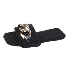 将图片加载到图库查看器，Women Summer Slipper Square Toe Chain Slippers Slip On Flat Slide Sandals Beach Flip Flops Casual Shoes Woman Heel Shoes Open Toe Slip On Dress Backless Heels Slides Slippers
