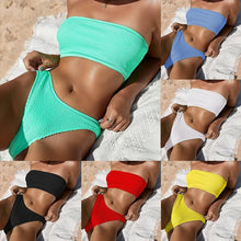 Load image into Gallery viewer, Women One-Shoulder Bikini Swimsuit Women Push Up Swimwear Women's Bathing Suit Comfortable Bikini Ribbed Two Piece Swimsuit Bikini Set Summer Bathing Suit Beach Wear Swimming Suit
