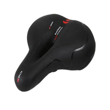 将图片加载到图库查看器，Reflective Breathable Bike Saddle Cushion Leather Surface Seat Mountain Bicycle Shock Absorbing Hollow Bike Seat For Women Or Men Bicycle Saddle Replacement Padded Soft High Density Memory Foam With Dual Shock Absorbing
