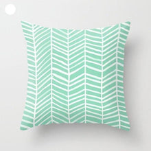 Load image into Gallery viewer, Mint Green Cushion Cover Pillowslip Home Supplies Decorative Fresh Mint Green Gray Watercolour Stripes Generic Solid Decorative Bedroom Pillow Cases Covers Pillow Case Simple Living Room
