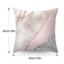 将图片加载到图库查看器，Nordic Style Pillow Covers Plant Letter Flower Geometric Sofa Cushion cover Headrest Pink Party Decorations Gift For Kids Geometric Decorative Throw Pillow Covers Square Cotton Cushion Covers Outdoor Sofa Home Pillow Covers
